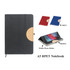 A5 RPET notebook in black with a bamboo accent and a mobile phone holder; also available in red and blue.