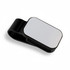 A black car visor sunglass holder with a smooth surface and a clip for attachment.
