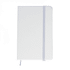 A white Minichroma A6 notebook with a textured cover and an elastic band closure. It features a ribbon marker.