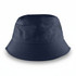 A navy blue bucket hat with a rounded crown and wide brim, featuring a logo.