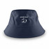 A navy blue bucket hat with a logo featuring mountains and the text "EXPLORE PEAKS Hiking Club."