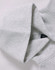 A grey oversized hoodie featuring a hood and a label inside, with a soft fleece texture.
