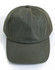 A cotton twill unstructured cap in olive green with an adjustable strap and a logo on the front.