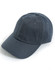 A grey cotton twill unstructured cap with a curved brim and six-panel design, featuring a logo.