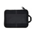 A black mesh and fabric organiser pouch with a zip closure and side handle. It has a simple design.