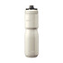 A drink bottle in a sleek, stainless steel design, featuring a white finish and a branded lid.