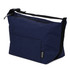 A navy blue recycled lunch cooler bag with a zip closure and a front pocket, featuring a shoulder strap.