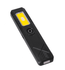 A rechargeable work light in black with a yellow LED panel, designed for practicality and portability.