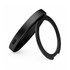 A black magnetic phone and watch charger with a slim, circular stand. It features a USB-C port and a logo.