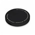 A black wireless charger with a circular design and a USB-C port, featuring a subtle logo.
