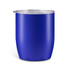 A purple coffee cup with a clear lid and a smooth finish, featuring a branding logo.