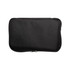 A black, zippered pouch with a smooth fabric exterior, featuring a simple design and no visible branding.