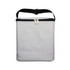 A grey cooler bag with a zippered top and a front pocket, featuring a black adjustable strap.