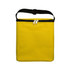 A yellow zippered cooler bag with a front pocket and a black strap, ideal for outdoor use.