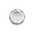 A clear can filled with colourful jelly beans, showcasing a mix of vibrant hues, with a textured silver lid.