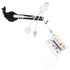 A 6-in-1 multi charging cable in white with a keyring attachment, featuring various connectors for different devices.