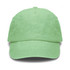 A vintage washed cap in a light green colour with a curved brim and a branding logo on the front.