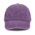 A vintage washed cap in a rich purple hue with a logo. Features a classic curved brim and soft fabric texture.