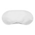 A white sleep eye mask with a contoured design, featuring a smooth fabric surface and a simple shape.