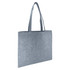 A grey felt tote bag with two sturdy handles and a minimalist design, featuring a logo on the front.
