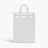 A white insulated reusable bag with two handles, featuring a simple design. It has a logo on the front.