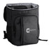 A grey picnic backpack with a spacious interior, zippered compartments, and a logo on the front.