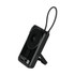 A black Eclipse Magnetic Power Bank with a stand and a strap, featuring a logo on the back.