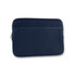 A navy neoprene laptop sleeve designed for 14-inch devices, featuring a zipper and a pocket.