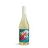 A drink bottle of Sauvignon Blanc with a blue and red label, featuring abstract design elements.