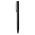 A black ballpoint pen made from recycled aluminium, featuring a sleek design and clip for easy attachment.