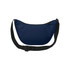 A navy waist bag with a black strap and zip closure, featuring a logo. Suitable for light carrying needs.