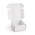 A white custom box with a locking lid, measuring 125 x 170 x 65mm, featuring an open design.