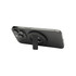 A black magnetic phone stand made from recycled plastic, featuring a bottle opener and a pull-out stand mechanism.