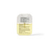 A yellow 35ml spray sanitiser with a lemon scent, featuring a logo and clear label detailing ingredients and warnings.