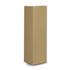 A tall, brown cylindrical product packaging with a plain design, featuring a logo.