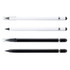 Four stylus pens in black and white, featuring a sleek design with varying shapes and tip styles.