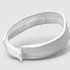 A white sports mesh visor with a textured band and adjustable strap, featuring a logo on one side.