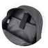 A black backpack interior featuring a spacious compartment and an adjustable strap for securing items.