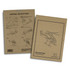 A beige instruction booklet featuring assembly steps for a wooden helicopter model, with illustrations and a logo.
