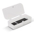 A Quadra 4GB Flash Drive in a transparent case. The drive is compact and features a sleek black design.