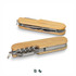 A wooden pocket knife featuring a sleek design with a corkscrew and stainless steel tools, complete with a keyring attachment.