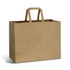 A large flat handle paper bag in brown, featuring two sturdy handles for easy carrying.