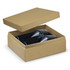 A set of two elegant grey wine glasses presented in a stylish gold gift box with black interior.