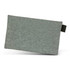 A grey tech pouch with a textured fabric finish and a fabric loop for attachment. Features one logo.