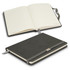 A green Pierre Cardin Nouvelle Notebook with an elastic band, featuring lined pages and a ribbon marker.