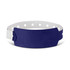 A purple plastic event wristband with a white adjustable clasp and multiple holes for sizing.