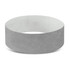 A grey Tyvek event wristband, showcasing a smooth texture with an underlying pattern, featuring a logo.