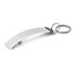 A drink bottle opener key ring with a sleek silver design, featuring a metal opener and a key ring attachment.