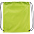 A bright green drawstring sportspack with black cords and a logo. Ideal for carrying essentials.