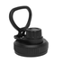 A drink bottle screw cap lid in black, featuring a handle and textured grip for easy opening and closing.